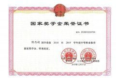 获得2018-2019年度中等职业教育国家奖学金的同学